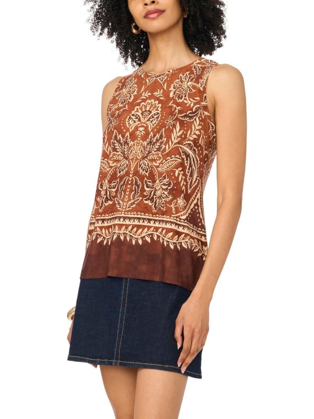 Floral Print Sleeveless Tank Top for Women - Summer Casual Style, Lightweight